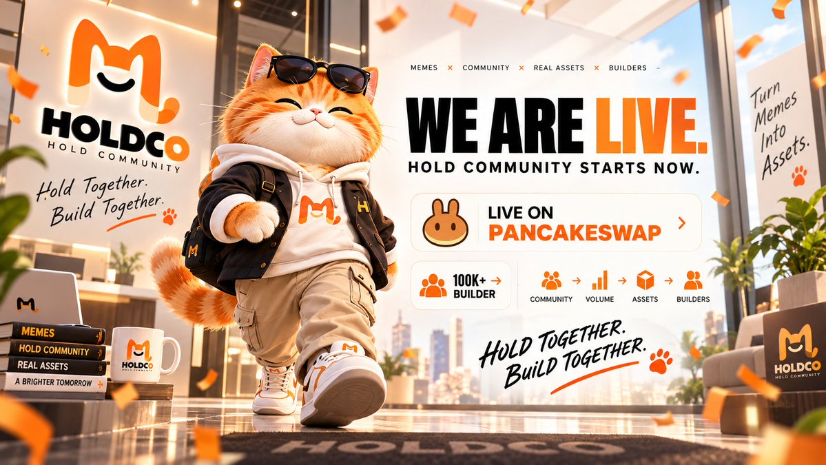 HOLD_COMMUNITY9's tweet photo. WE ARE LIVE.
The wait is over.
$HOLDCO is now live on PanCake.Swap。
This is where HOLD COMMUNITY begins.
Community creates volume.
Volume creates assets.
Assets reward long-term Builders.
100K+ $HOLDCO → Builder
CA: 0x3ba744806fdd35b7846b88655f8bd9e571847777 https://t.co/5PuscUOrOx