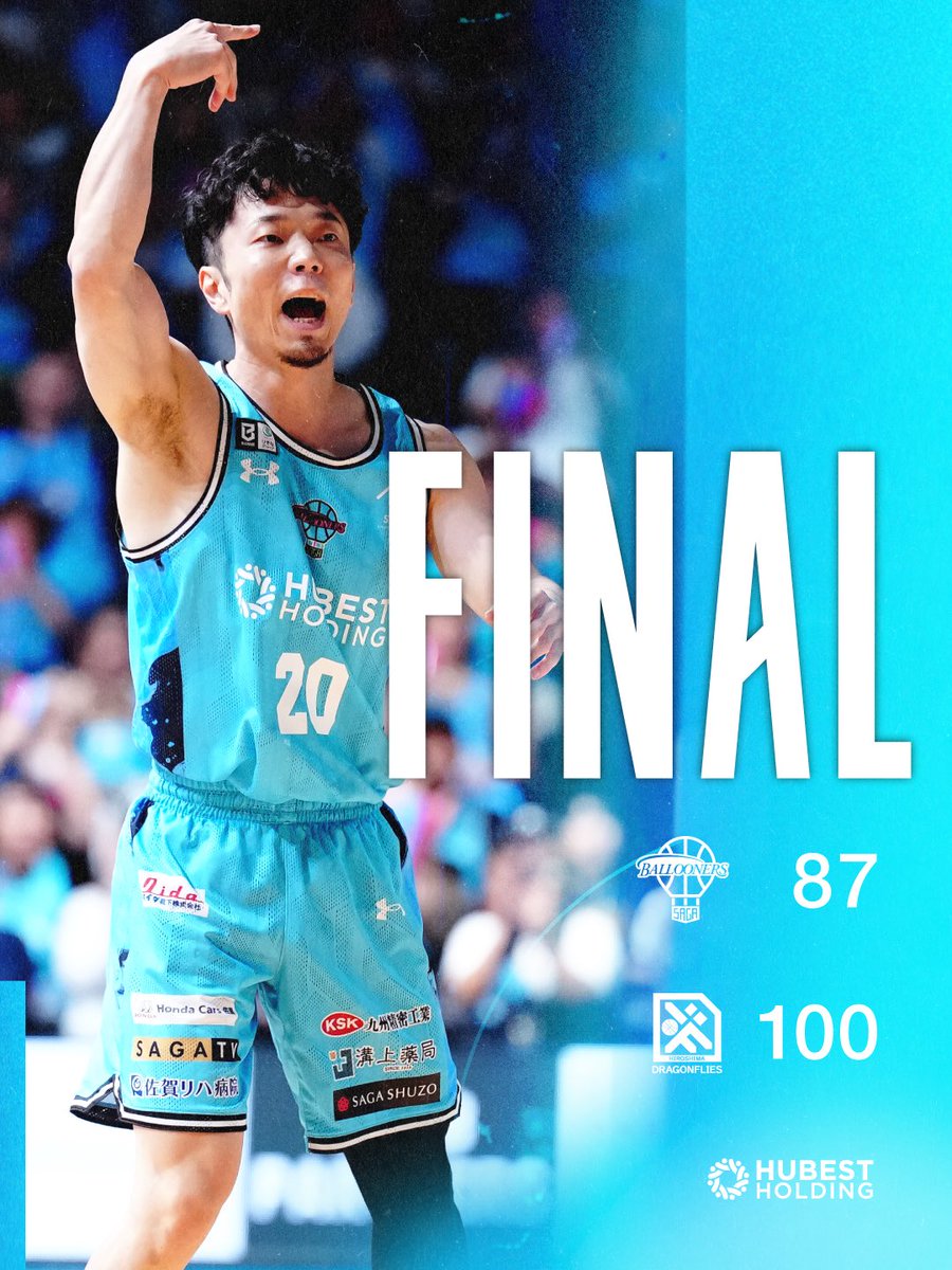 SagaBallooners's tweet photo. ─ 𝐅𝐈𝐍𝐀𝐋 ─

りそなグループ B.LEAGUE 2026-27
B.PREMIER リーグ戦 9/25(金)

vs.#広島ドラゴンフライズ

佐賀 87-100 広島

最多得点｜#9 リトル 29PTS
最多RB｜#9 リトル 8RB

📡 見逃し配信はこちら
https://t.co/9up0nqBV4F

#佐賀バルーナーズ https://t.co/f2jA5uhy4a