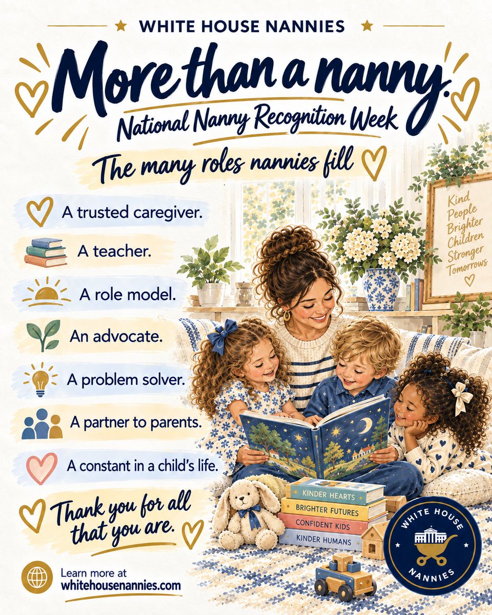 WHNanniesDC's tweet photo. #WhiteHouseNannies #NationalNannyRecognitionWeek #NannyAppreciation #ThankYouNannies #NannyLife #ProfessionalNanny #NannyCommunity #NannyPride #ChildcareProfessionals #CaregiverAppreciation #FamilyAssistant #NannyCareer #DMVNannies #DCNannies #MarylandNannies #VirginiaNannies https://t.co/OiF4ZONA9z