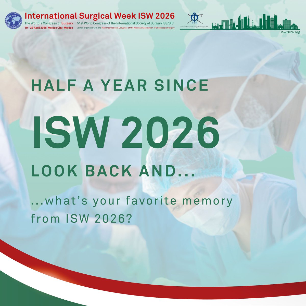 iss_sic's tweet photo. Time is running...
...itβs already been half a year since we came together in Mexico City. A great opportunity to look back, and revisit some of the highlights.
π₯ Relive ISW 2026:
https://t.co/E1HJJfNz1Z
#ISW2026 #ISW2026MexicoCity #InternationalSurgicalWeek #isw2028 #isssic https://t.co/ltymDm3Fum