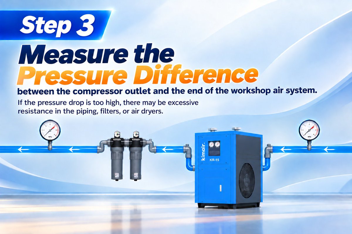 Jinlinglin90510's tweet photo. Skip expensive test gear! Run a quick 10-minute DIY inspection for your air compressor. Check load rate, pressure decay and system pressure difference to spot energy waste sources.
How long has it been since you checked your compressor? Tell us!
#EnergyAudit #AirLeakDetection https://t.co/lUEyigSKtn