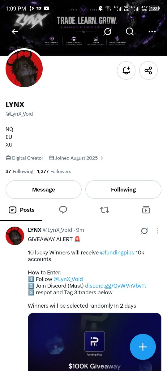 TRADEWPROFESSOR's tweet photo. @LynX_Void @fundingpips All done sir 👍✅ https://t.co/1vvqKhvqRs