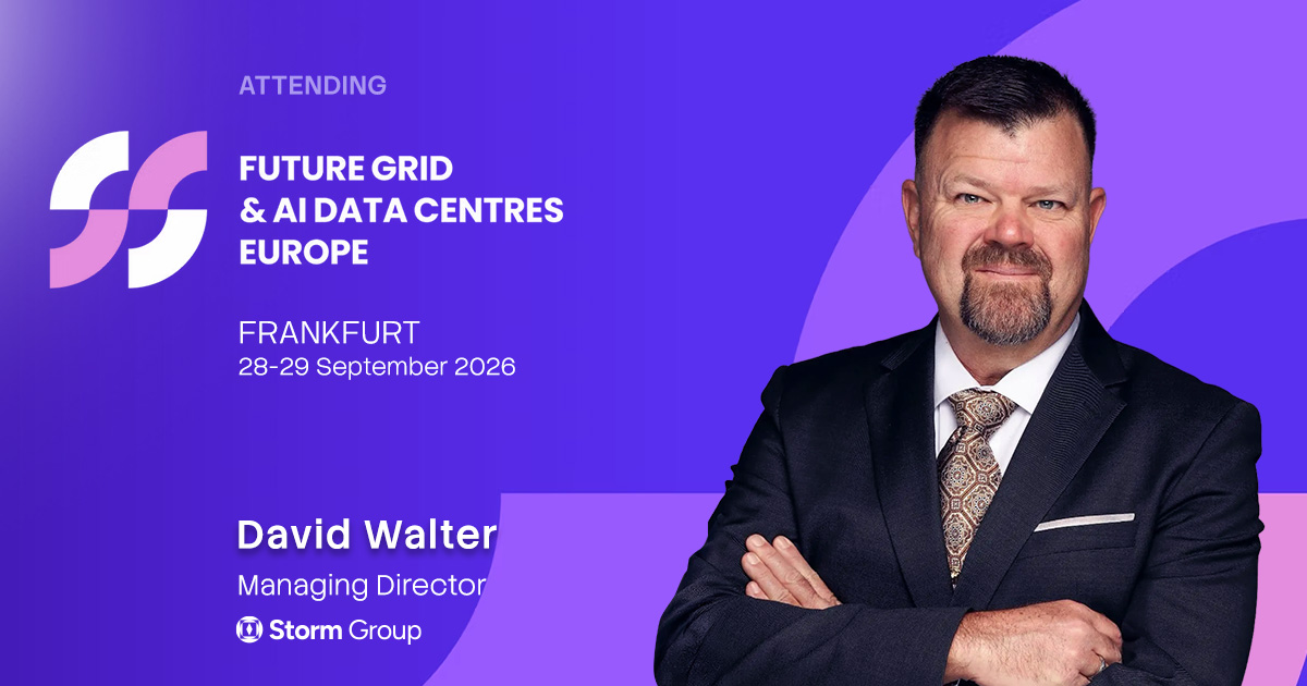 StormGroupInc's tweet photo. Storm Group is heading to Frankfurt.

Our Managing Director, David Walter, will be attending Future Grid & AI Data Centres Europe 2026, joining conversations around the power, infrastructure and investment shaping Europe’s next generation of AI data centres.

📍 Frankfurt | 28–29 September

Attending too? We would be glad to connect and exchange perspectives during the event.