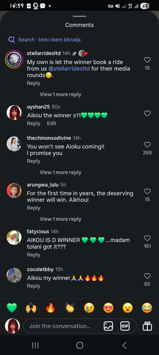 oyshan2's tweet photo. Tolanitalks asked a question on her iG page, who do u think will win bbnaijas11 between Sheba, Tram, Flora and Temi? ladies and gentlemen below is her comment section, the paid PR didn't go as planned.Leave grace for who it has chosen.🤣🤣🤣🤣 #bbnaija.#bbnaijas11. #Aikou. https://t.co/p6eeV370Ig