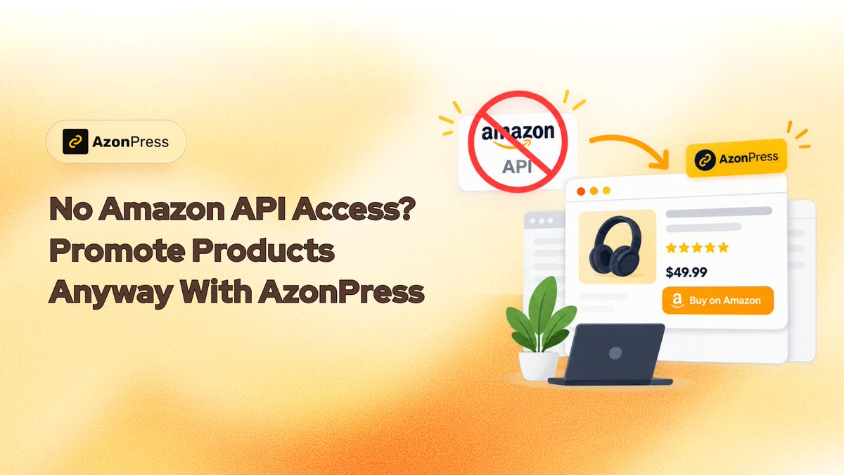 AzonPressWP's tweet photo. API credentials can be a bummer sometimes. With AzonPress, you promote Amazon products simply by adding the affiliate link- no API required.

Here’s how to do it right: https://t.co/Pzq01BCDX3 https://t.co/q6Y37e8FPl