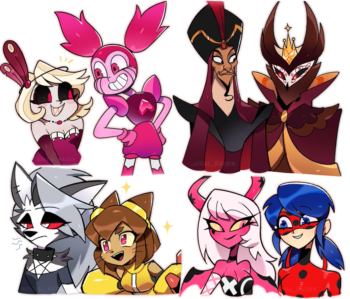 Sudal_Hazbin's tweet photo. Same voice actor 3 https://t.co/w9fAWrmVdc