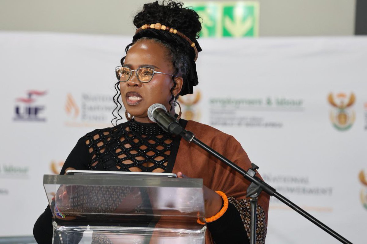deptoflabour's tweet photo. Keynote address by the Minister of Employment and Labour, Ms Nomakhosazana Meth, MP at the Launch of the R1 Billion UIF–NEF
https://t.co/6cCocs7tmf
#Yazini #GovZAUpdates #HeritageMonth2026 #YaziniFriday #UIFNEF1Billion  @1Khosi_Meth https://t.co/0d6PlOIY1X