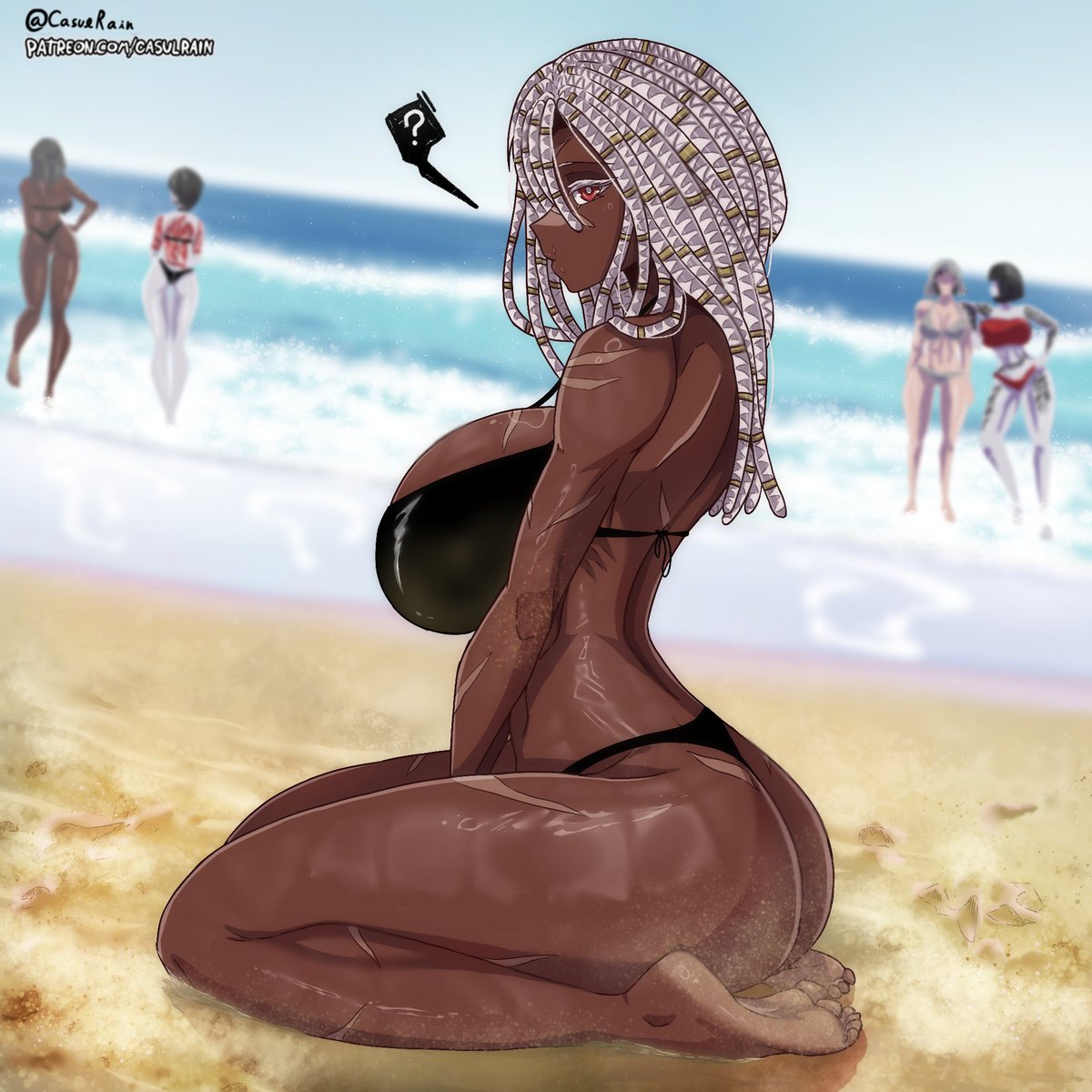 CasulRain's tweet photo. My Wife at the beach. Dont judge the bg too hard, this is the first time i drew a beach.
(Alts in pin) https://t.co/ijVpUTgCr3