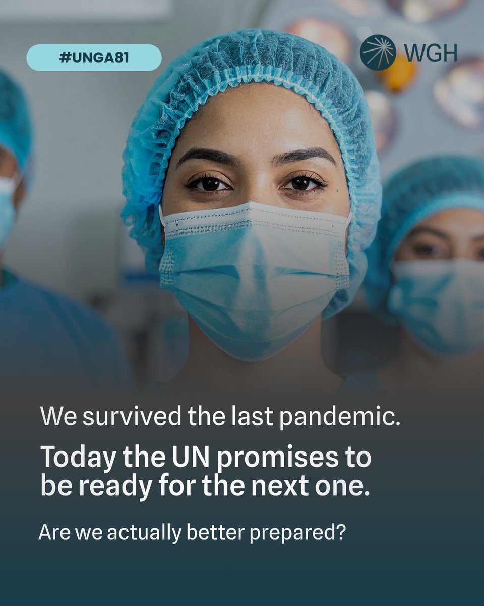 womeninGH's tweet photo. We survived the last pandemic. Today, the UN adopts a plan for the next one.

PPE that didn’t fit. Women on the frontline without decision-making power. The care burden that followed them home.

Preparedness that repeats this isn’t preparedness. #UNGA81 #WomenInGlobalHealth https://t.co/gWEsEdb6zk