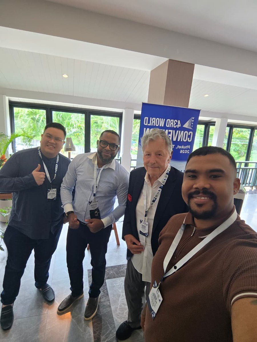 africanshipMgmt's tweet photo. PADS Corporation au cœur de la logistique mondiale à Phuket. 

Notre délégation représente fièrement nos couleurs à Phuket, en Thaïlande, dans le cadre de la 43ème Convention Mondiale WWPC.

#PADSCorporation #WWPC2026 #LogistiqueGlobal #ProjectCargo #FreightForwarding #RDC https://t.co/LM5Ydj0rYp