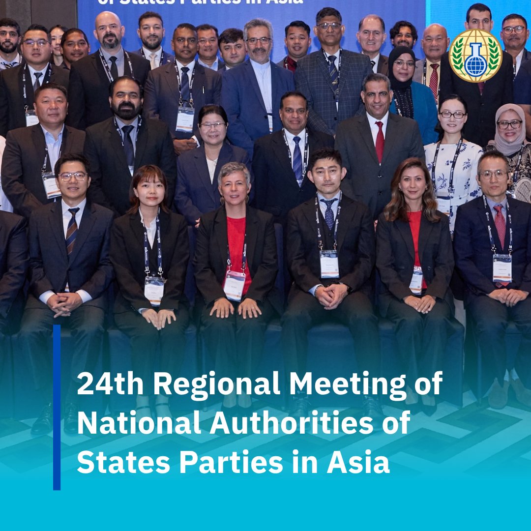 OPCW's tweet photo. 🌏 Strengthening regional cooperation for effective implementation of the #ChemicalWeaponsConvention.

The 24th Regional Meeting of National Authorities of States Parties in Asia brought together 62 delegates representing 42 States Parties in Seoul, from 1–3 September.

Over three days, participants exchanged experiences, priorities and good practices in implementing the Convention, with discussions covering:

🔹 emerging technologies and the chemical industry
🔹 industry inspections
🔹 national implementing legislation
🔹 the role of customs in CWC implementation
🔹 regional and sub-regional cooperation

The OPCW’s Regional Meetings of National Authorities provide an annual platform for countries to address shared implementation challenges, strengthen cooperation and build networks across the region.