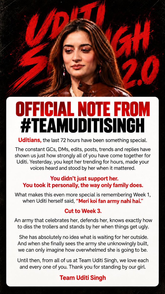 UDSQUAD_'s tweet photo. RT @UditiSinghh_: Lots of love to all #Uditians ♥️

#TeamUditiSingh https://t.co/t8J8ORkj9K