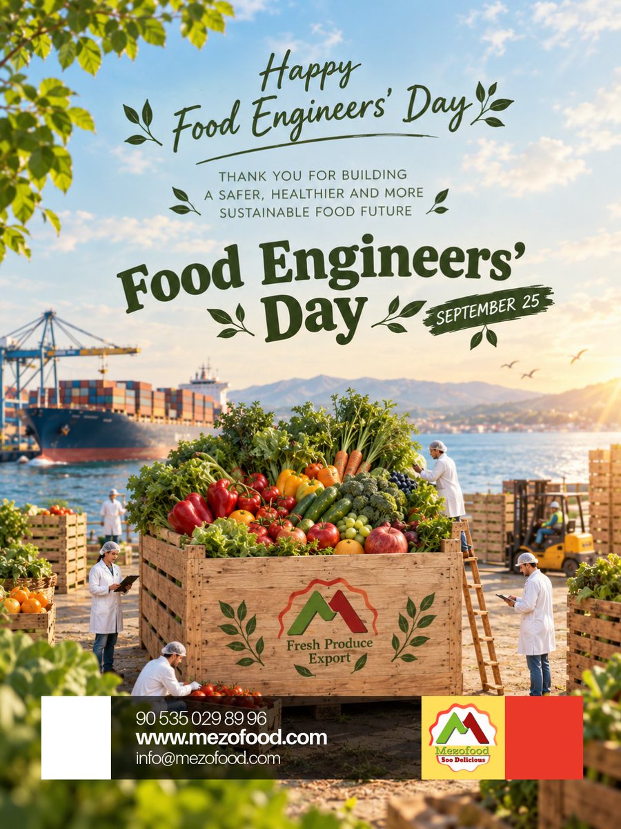 mezofood's tweet photo. Bringing the abundance of the soil together with science and dedication, and carrying it to tables all around the world... ๐ฑโ๏ธ
โ#FoodEngineersDay #Globalsupply #frutiexport #FoodScience #CleanEating https://t.co/T1NbwTexpV