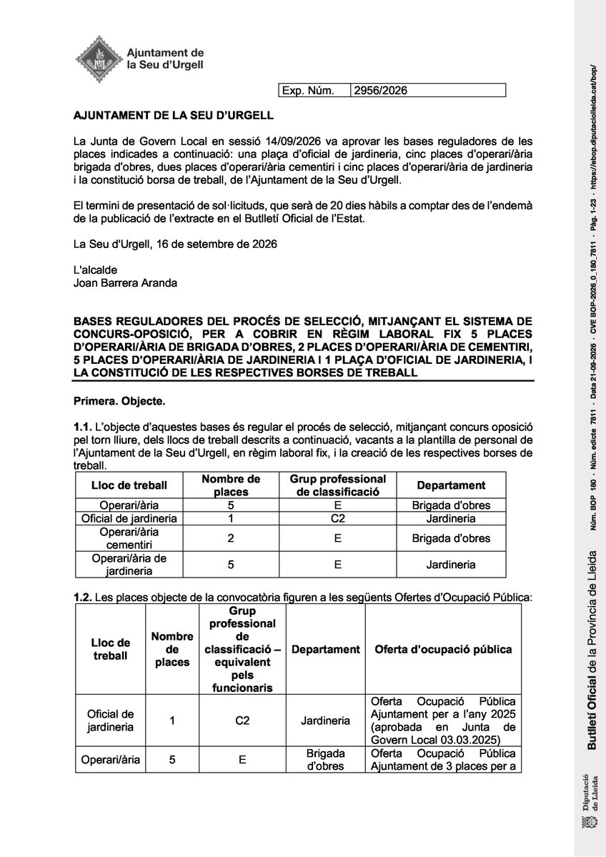rubio_escolano's tweet photo. El ayuntamiento de la Seu d'Urgell pide un C1 de catalán para poder opositar para jardinero municipal. En Cataluña tenemos una flora tan delicada que necesita que la rieguen con un catalán perfecto. En el resto del planeta, las plantas se conforman con un A2 de la lengua local. https://t.co/T1BGZ87UeL