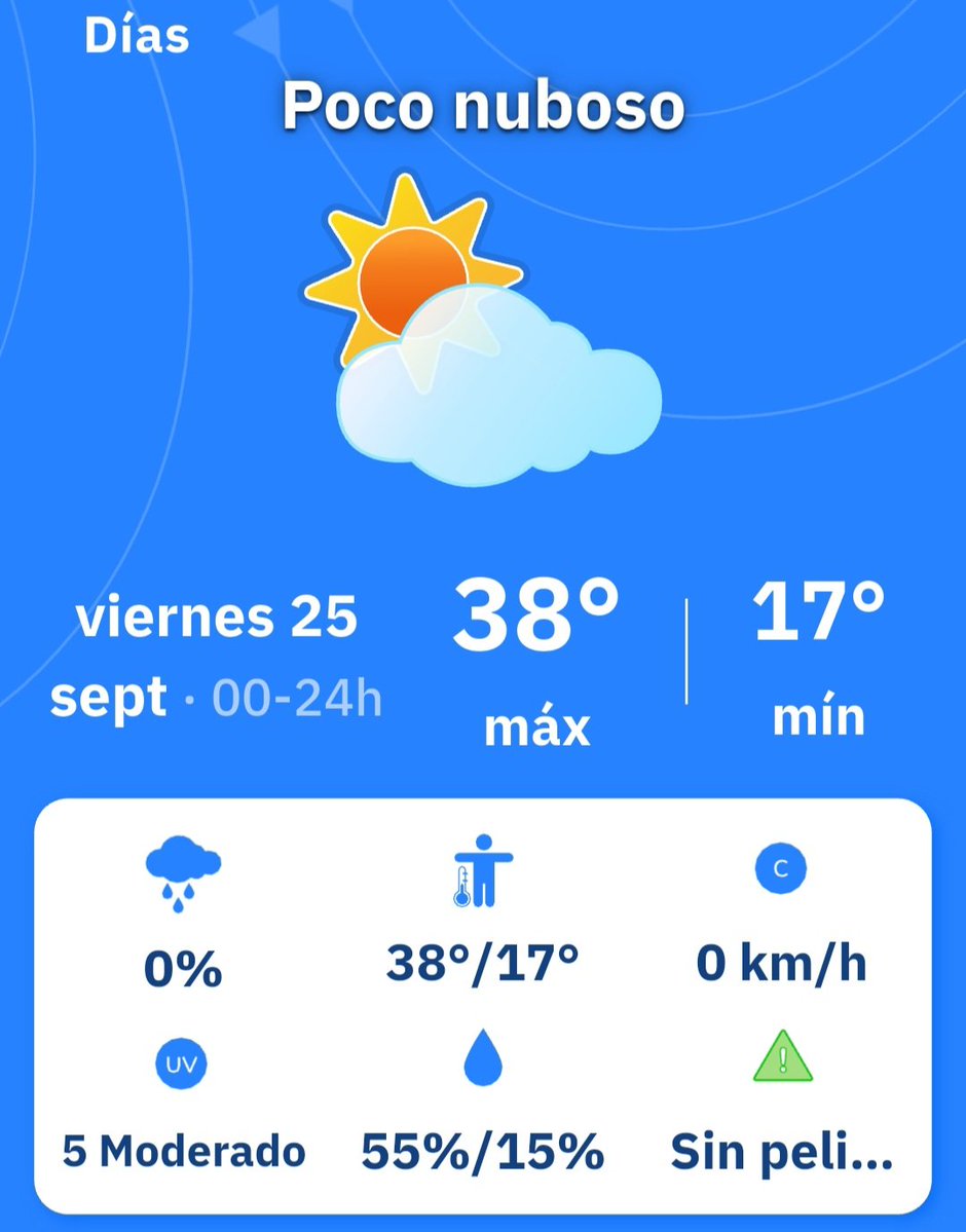 pancho8080's tweet photo. Ya no sé que deciros del tiempo aquí.
La historia interminable, el día de la Marmota... 📽️
Seguimos igual, el calor no nos abandona.
Previsión hoy máxima :
38 grados C a la sombra 🔥
#VeranoInterminable
#VeteYa https://t.co/R0KVFuwMXo