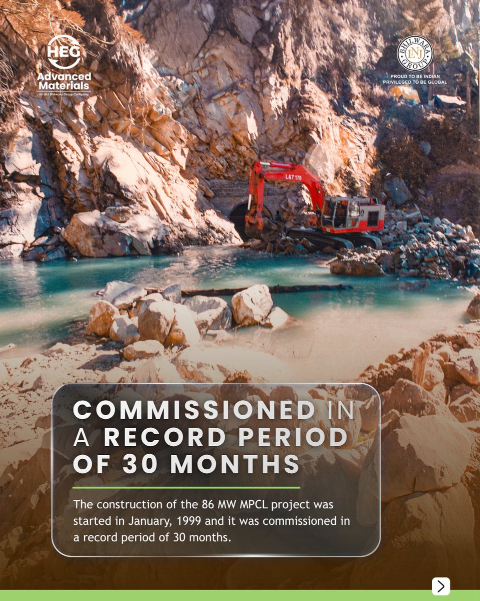 HEGAMofficial's tweet photo. Built in challenging terrain, our two run-of-river hydro plants in - MPCL (86 MW) &amp; ADHPL (192 MW) - have delivered clean power for years.

Today, these established businesses form an important part of HEG Advanced Materials.

#Hydropower #ProgressIsMaterial https://t.co/hM5dCQcyec