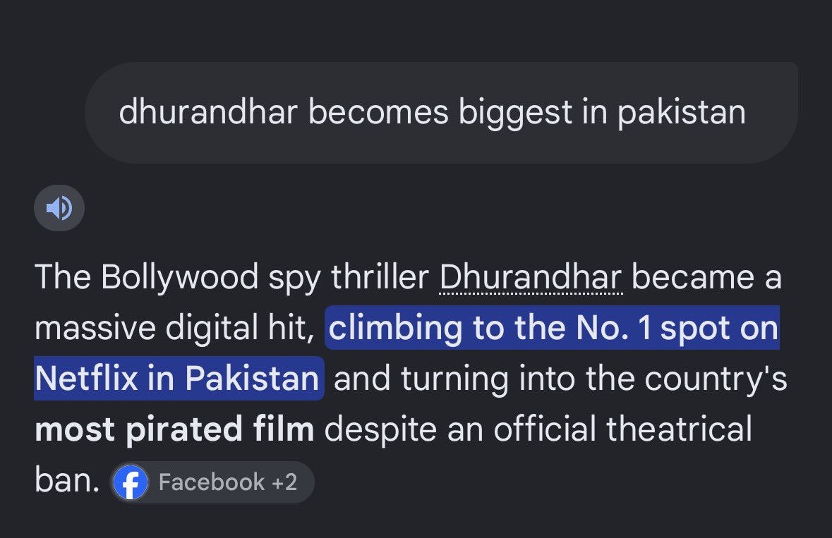 BAAP_OF_HATERS's tweet photo. Most watched film of Pakistan 
: Dhurandar 

@MaxBlessedup ur country loves to be cuck and see them get fucked https://t.co/luKV8Xi5mu
