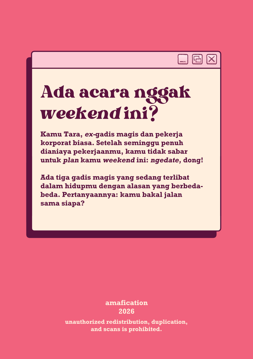 amafication's tweet photo. Ngedate Yuk! - preview for tokiofest &amp; #cf23 💌💕

terdiri dari 3 cerita pendek, Ngedate Yuk! adalah GL oc zine dengan dating sim-inspired choose your own adventure element. which route are you going to pursue? 🤔

A5, Bahasa Indonesia, 46pg, 15+ (mildly suggestive)

(1/8) https://t.co/yaaHqG70Lp