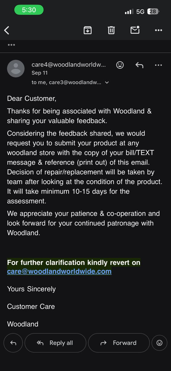 sp20131's tweet photo. @WoodlandWorld @WoodlandCEO @WoodlandIndia Extremely disappointing experience.
I purchased a Woodland trekking shoe, but it developed a serious defect after just a few uses. I submitted the shoes at the Woodland store for repair, but the issue is still NOT resolved

#Woodland https://t.co/fKzc02chou
