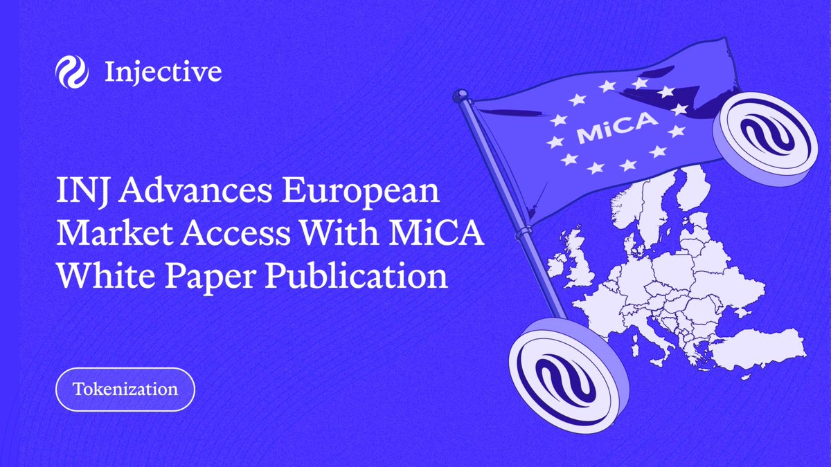 RayanOnchain's tweet photo. Injective is opening a new path for $INJ into regulated European markets.

The MiCA whitepaper for $INJ is now listed in ESMA’s Interim MiCA Register, covering a path toward access across 30 European markets.

This is not a new token sale. The filing is for existing $INJ , with Denmark listed as the home Member State and the whitepaper passported across the other 29 EEA markets.

The document also defines what $INJ is used for across Injective: paying gas fees, staking, governance and the Community BuyBack.

That makes this more than just a regulatory filing.

@injective is building a finance-focused network where trading, tokenization and onchain markets can connect with regulated financial systems.

Having the MiCA disclosure in place gives European platforms a clearer framework to consider $INJ.

There is an important point here, though.

Being listed in the ESMA register does not mean the EU has approved $INJ, and it does not guarantee a listing on any specific exchange.

Each platform still has to make its own decision under MiCA.
Still, this gives $INJ a clearer route into one of the world’s major financial markets.

With Injective also building regulated tokenized-asset infrastructure in the U.S., the direction is becoming clear: $INJ is being prepared to operate across both crypto-native and regulated financial markets.