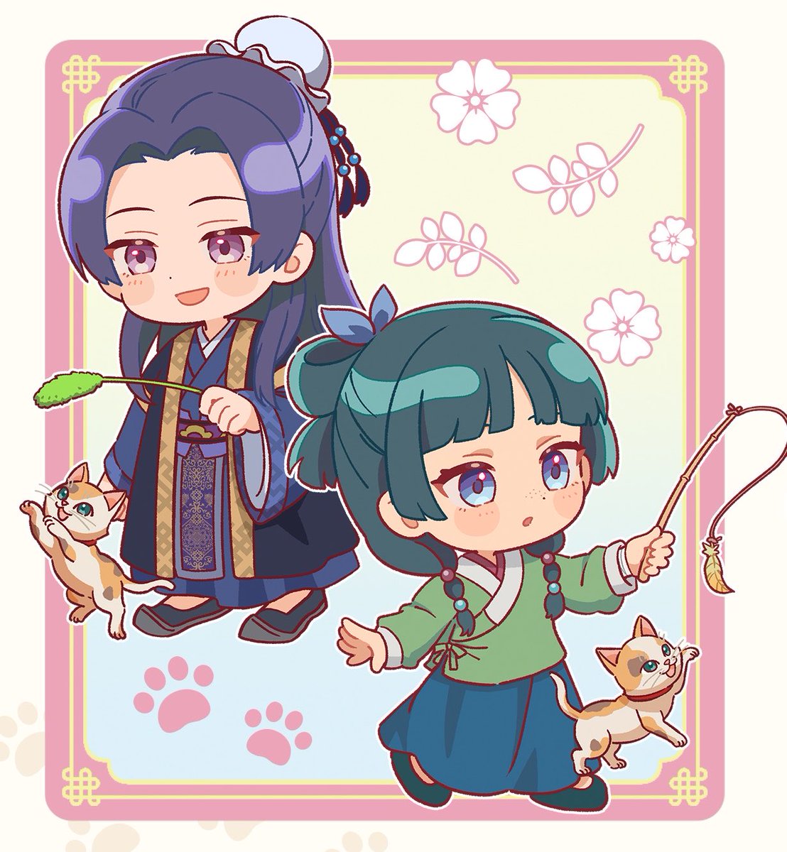 dailykusuriya's tweet photo. NEW MAOMAO AND JINSHI CHIBI ILLUSTRATIONS! https://t.co/5VNv6RxRVf