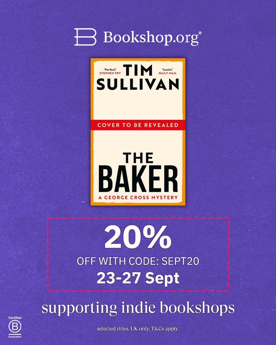 HoZ_Books's tweet photo. #TheBaker is the next gripping instalment in the million-copy selling #GeorgeCross mysteries by @TimJRSullivan!
Pre-order through @bookshop_org_UK by 27th September for 20% off 🔎 https://t.co/xVtFLCAufp https://t.co/0CHfXDVfxo
