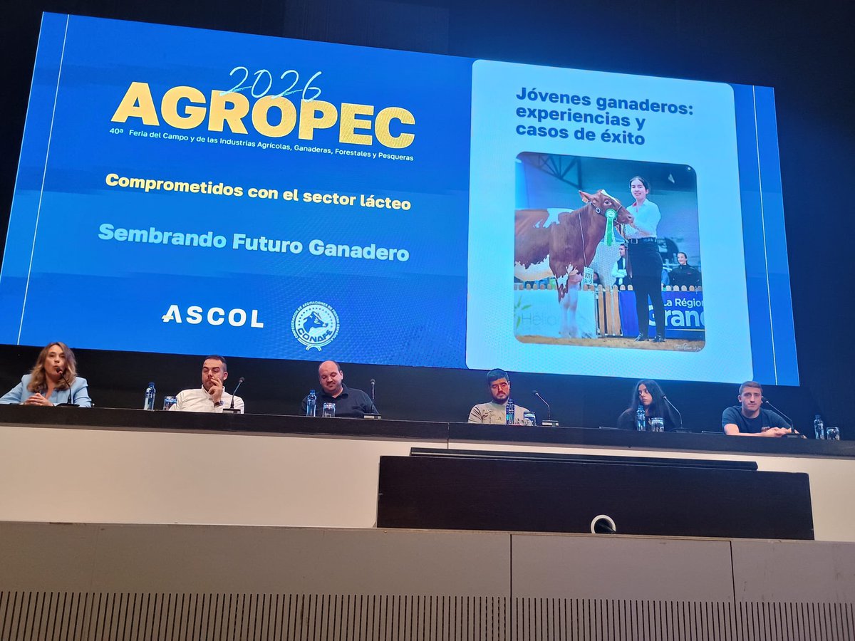 MRuralAsturias's tweet photo. 🐄 La DG de Ganadería y Sanidad Agraria, Rocío Huerta, ha participado en la jornada 𝗦𝗲𝗺𝗯𝗿𝗮𝗻𝗱𝗼 𝗳𝘂𝘁𝘂𝗿𝗼 𝗴𝗮𝗻𝗮𝗱𝗲𝗿𝗼, organizada por #Ascol y #Conafe en el marco de #Agropec2026.
#MedioRuralYPolíticaAgraria https://t.co/MqcMQTTxpd