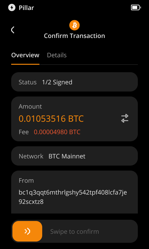 KeystoneForBTC's tweet photo. 3/
When you sign a multi-sig transaction on Keystone, you see everything:

✅ Signing status
✅ Amount and fees
✅ From and To addresses
✅ Full xPub details

Small-screen wallets cut corners. We don't. https://t.co/4pk2AeJclh