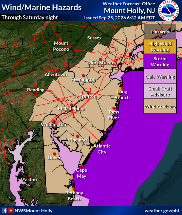 NWS_MountHolly's tweet photo. ⚠️🌬️🌊 A strong nor'easter will impact the region through this weekend. Strong winds may lead to tree damage and isolated power outages (tonight-Sat night). Coastal flooding is forecast to peak during the Saturday morning and/or evening high tide. (1/2) #PAwx #NJwx #DEwx #MDwx https://t.co/MpH5rBd9Oh