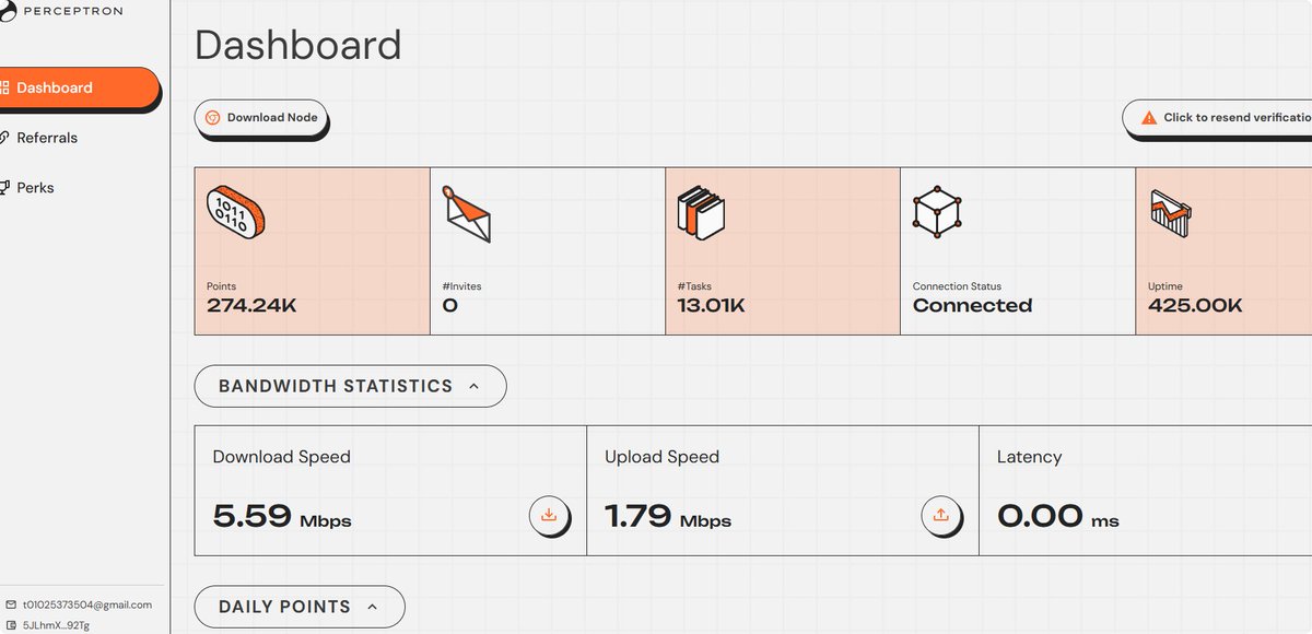 Unknown_xxx____'s tweet photo. Official campaign submission post, presenting my working Perceptron Node Dashboard. @PerceptronNTWK #NodeAndProud https://t.co/m9GNGu6UwF