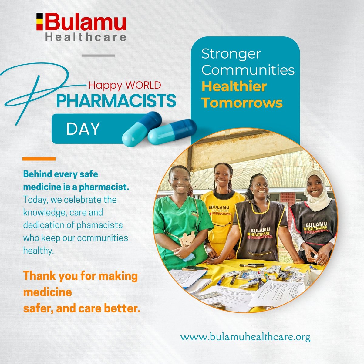 Bulamu_official's tweet photo. Today’s prescription: a well-deserved thank you. 💊

To pharmacists across our health facilities, thank you for making medicines safer and care better.

And since it’s Friday, we prescribe you a good weekend too. 🙂

#WorldPharmacistsDay #TGIF #BulamuCares https://t.co/lI0HCWybnA