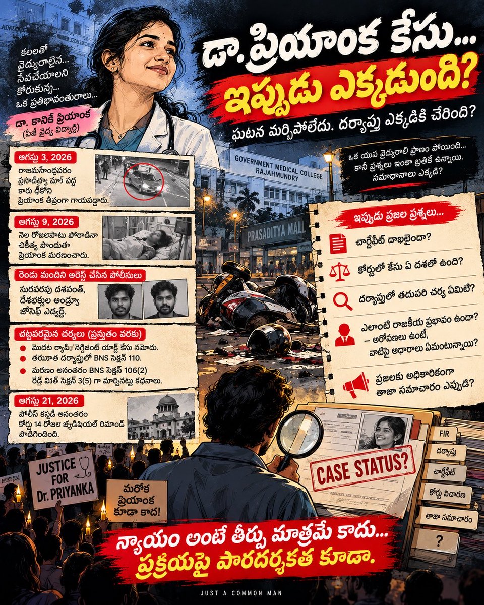 urzBoomeR's tweet photo. “న్యాయం అంటే తీర్పు మాత్రమే కాదు…
కేసు ఎక్కడికి చేరిందో ప్రజలకు తెలియాలి.”

#gsl #rajamahendravaram #rajahmundry https://t.co/0IxUE5XNUU