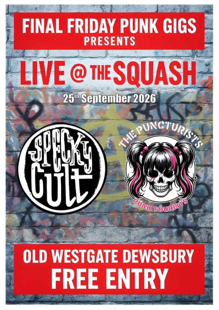 speckycultmusic's tweet photo. Tonight's the night , specky plus the fab The Puncturists at the squash club dewsbury .
We're bringing two new songs,  one so new it's new to us 🫣
Fab merch with same the crap banter between songs to pad the set out 😜
Be there it's a good time guaranteed. https://t.co/GHLGDmrwJ9