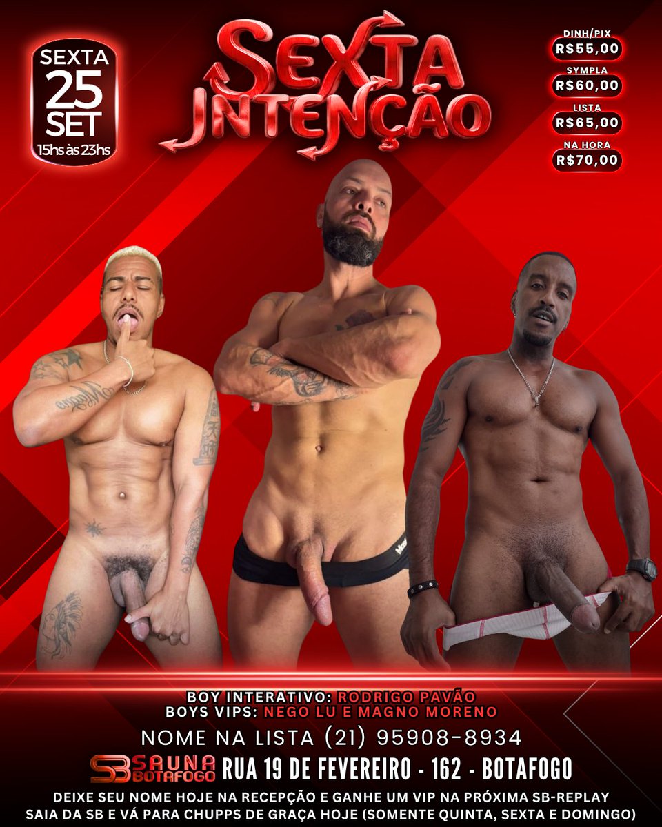 sbsaunabotafogo's tweet photo. SORTEIO • FOTO OFICIAL
Quer um vip pra SB hoje?
Regras:
1- Dar RT neste post
2- Seguir OS DOIS PERFIS @sbsaunabotafogo e @ChuppsclubLapa
3- Se ganhar, informar dados por DM.
Serão DOIS sorteados para HOJE 25/09/2026
Resultado após 14hs. Quem não seguir as regras será eliminado! https://t.co/iGyOMnQri9