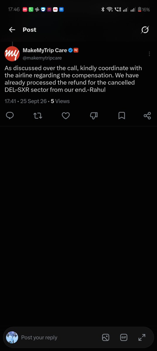 AmanSingj9's tweet photo. @AkasaAir @DGCAIndia

10 MONTHS HAVE PASSED, BUT MY ₹5,082 REFUND IS STILL PENDING!

Akasa Air, my booking details are:

✈️ PNR: YEDZ7U
📋 MakeMyTrip Booking ID: NF7AHNGY34858107255
💰 Total Ticket Fare: ₹9,613
💸 Refund Received: ₹4,531
❌ Remaining Refund Demanded: ₹5,082

MakeMyTrip has confirmed that Akasa Air refunded only ₹4,531 to them, and they have already transferred that amount to me. Now my question is simple: WHO WILL REFUND MY REMAINING ₹5,082?

My final destination was SRINAGAR, NOT DELHI! You brought me to Delhi and left me there. I had no work in Delhi. My entire purpose of travelling was to reach Srinagar, but due to your flight cancellation, my complete journey was never fulfilled.

When you did not complete my journey to Srinagar, on what basis did you deduct ₹5,082 from my ticket fare of ₹9,613? Why should I bear the financial loss for a journey that YOUR AIRLINE FAILED TO COMPLETE?

10 MONTHS OF WAITING, REPEATED FOLLOW-UPS, AND NO FINAL RESOLUTION! Stop passing responsibility between Akasa Air and MakeMyTrip.

I demand an immediate refund of the remaining ₹5,082, a clear written explanation for the deduction, and a final resolution without any further delay.

10 MONTHS IS ENOUGH! REFUND MY REMAINING ₹5,082 NOW!

@DGCAIndia Please intervene and help resolve this long-pending refund complaint.