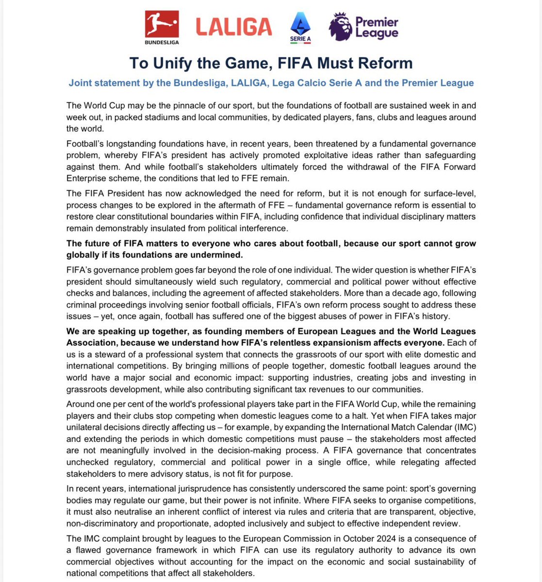 OgaNlaMedia's tweet photo. As FIFA steps in to reform the NFF, Top European Leagues are calling for FIFA reforms.

Wahala. 😀😀😀 https://t.co/SvYOUHocYY