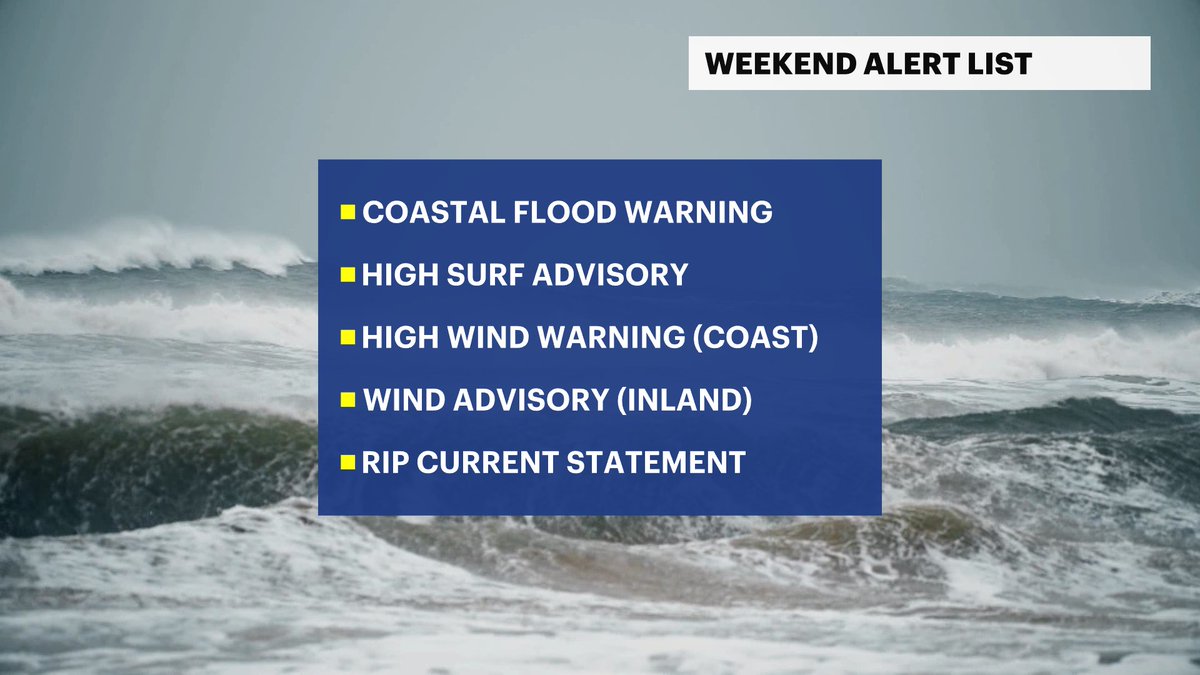 Meteor_Mike's tweet photo. A nor’easter is bringing severe weather to NJ through the weekend. 

Expect 3-5" of rain, flash/coastal flooding (hardest hit: Barnegat Bay backbays), 11-14ft breaking waves, dune erosion, and gusts up to 55 mph with potential outages. 

@News12NJ #NJwx https://t.co/e99VQTOUJl