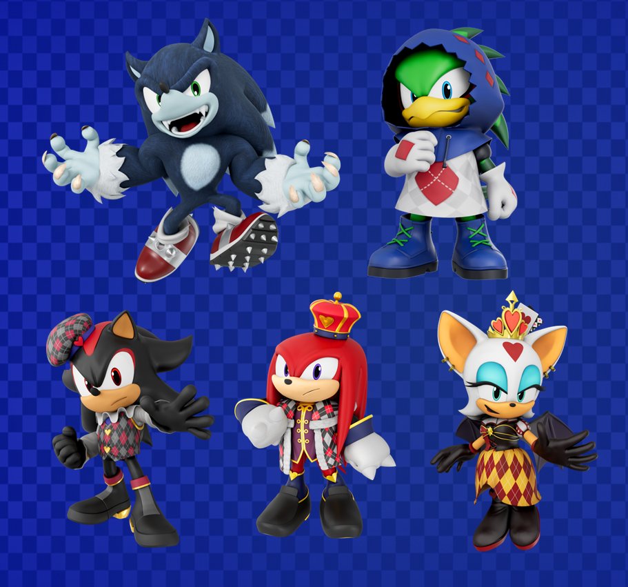 FrackDeals's tweet photo. Season 10 of Sonic Rumble Party has begun!

New featured Wonderland-themed skins include:
Werehog Sonic (Shop, 399 RSR)
Card Trooper Jet (S10 Skin Fragments)
Knave of Hearts Shadow (Premium Pass)
Queen of Hearts Rouge (Shop, 599 RSR)
King of Hearts Knuckles (S10 Skin Fragments)

Creator Code: frackdeals
#SonicRumbleCreator