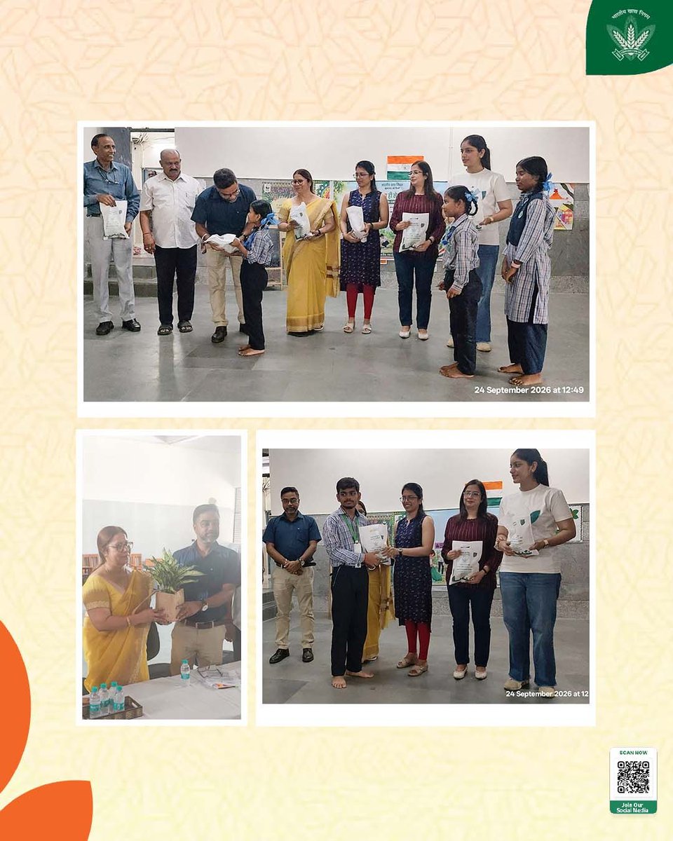 FCI_India's tweet photo. *स्वच्छता का संदेश, जागरूकता के साथ! 🧹🌱*

24 सितंबर 2026 को भारतीय खाद्य निगम (FCI) के कर्मचारियों द्वारा विभिन्न स्थानों पर “स्वच्छता ज्ञान यात्रा” के अंतर्गत सरकारी विद्यालयों एवं आंगनवाड़ी केंद्रों में स्वच्छता जागरूकता कार्यक्रम आयोजित किए गए।
इसी क्रम में अटल आदर्श विद्यालय, हनुमान मंदिर लेन, कनॉट प्लेस, नई दिल्ली में श्री संतक सराफ, DGM, FCI मुख्यालय, नई दिल्ली के नेतृत्व में स्वच्छता जागरूकता कार्यक्रम आयोजित किया गया।
इस पहल के माध्यम से बच्चों को स्वच्छता, स्वच्छ आदतों और स्वच्छ वातावरण के महत्व के प्रति जागरूक किया गया। कार्यक्रम का उद्देश्य बच्चों में स्वच्छता के प्रति जिम्मेदारी की भावना विकसित करना तथा उनके माध्यम से स्वच्छता का संदेश परिवार और समाज तक पहुँचाना रहा।
स्वच्छता को आदत बनाएँ, स्वच्छ भारत के निर्माण में योगदान दें। 🇮🇳

@mygovindia @fooddeptgoi @PIB_India @JoshiPralhad @Nimu_Bambhaniya @blvermaup 
#FCI #SwachhataGyanYatra #SwachhataHiSeva #SwachhBharat #Swachhata2026