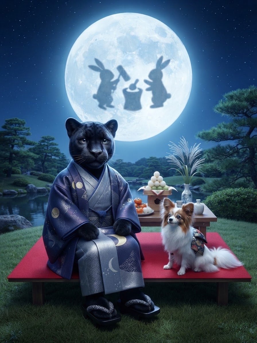 MUKA93346320572's tweet photo. #happyMoon 🌔
#AI画像
ブラックパンサーくんとうちの愛犬カイちゃんがお月見してます❣️良かったら楽しんで行ってね❣️🤗🐶🐆 https://t.co/jpnhYYdhP1