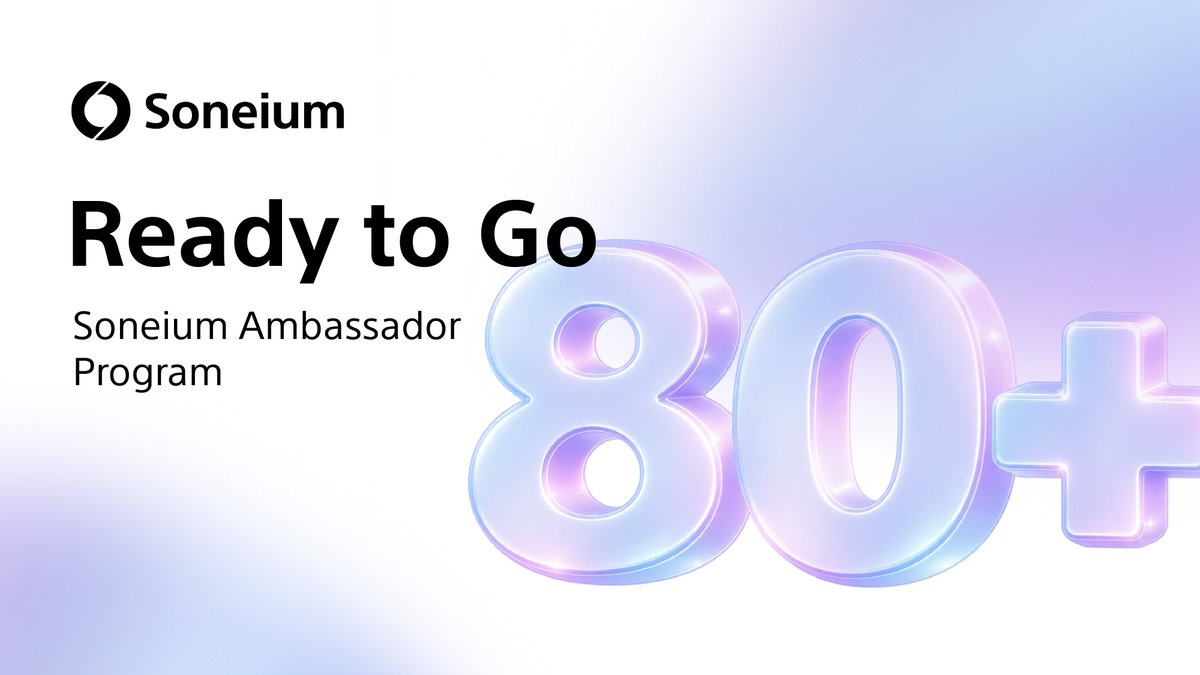 soneium's tweet photo. 80+ candidates have started their journey in the Soneium Ambassador Program.

Over the coming weeks, they’ll create educational content around Soneium and its role as an entertainment layer, connect with other candidates in their regions, and run activations that bring new users onchain.

This is where the journey begins, with plenty more to come. Grow with us and join the Soneium Ambassador Program.