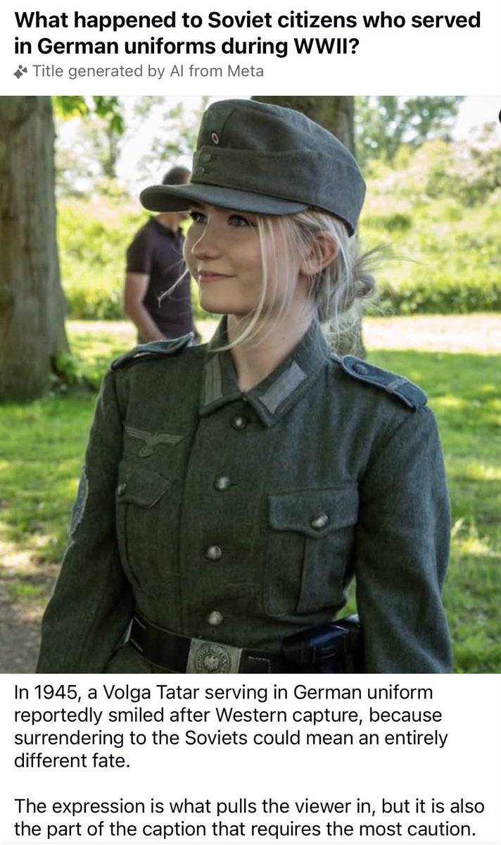 offizier_amira's tweet photo. I’ve been featured on a Facebook historyslop post. Everyone ask me how it was being captured in 1945 https://t.co/jdoFf3mB8C