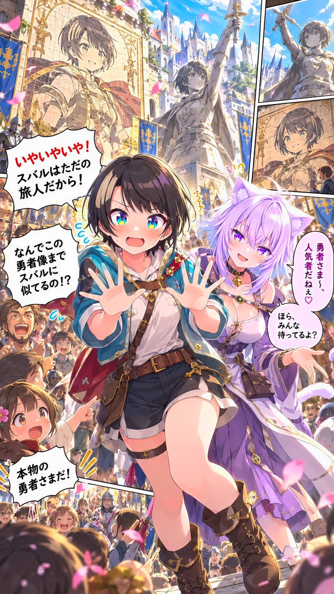 yume00112211's tweet photo. スバおか異世界転生風イラスト
#AIart https://t.co/fyP4lAVC2X