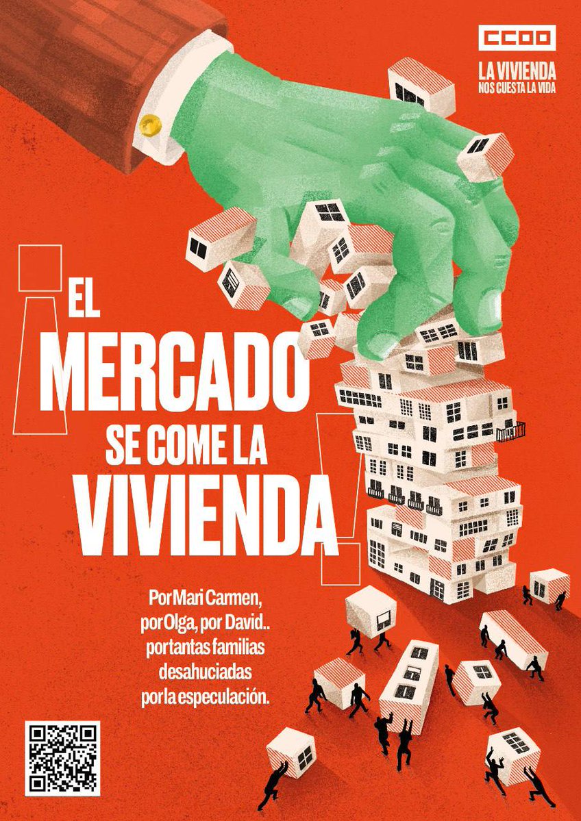 fssccoo's tweet photo. ‼️📢 El mercado se come a la vivienda. La vivienda nos cuesta la vida

Por Maricarmen, por Olga, por David, por todas las familias desahuciadas por la especulación

Acude a la concentración por el derecho a la vivienda en tu ciudad

✍️ Firma aquí

👉 https://t.co/1Ks1rx9Nv1 https://t.co/vLARbnYow9
