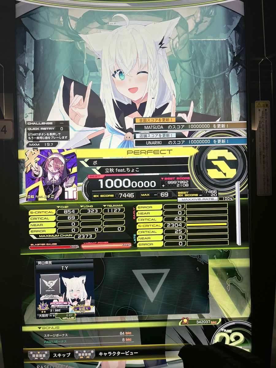I_am_morigon's tweet photo. ボ【MXM】 PUC！！！！
.5 .6すっ飛ばして19.7初Pでかすぎる😭 https://t.co/OH6ZczWU1m