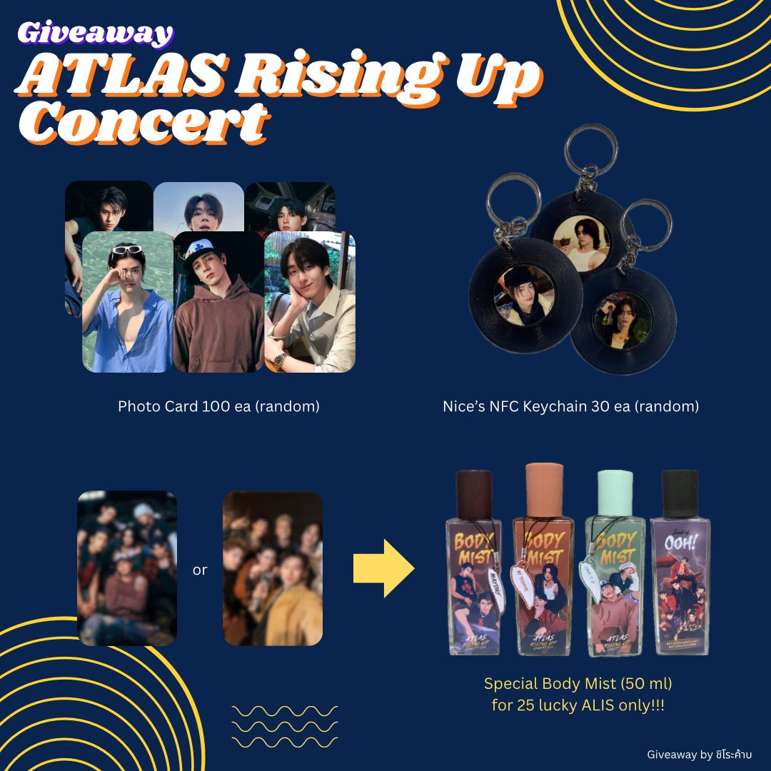 mychillingspace's tweet photo. .✦ ݁˖ Giveaway for #ATLASRisingUpConcert .✦ ݁˖

🗺️ Photo Card 100 ea (random)
💽 Nice NFC Keychain 30 ea (random)

🍀25 Lucky ALIS will get ATLAS Body Mist (50 ml)

(more details in mention)

เอลิสมารับกันเยอะๆน้าาา🪽🩵

📆 27 Sep 2026
📍Impact Arena
⏰ TBA 

#GiveawayALIS https://t.co/Mq2xgw327f
