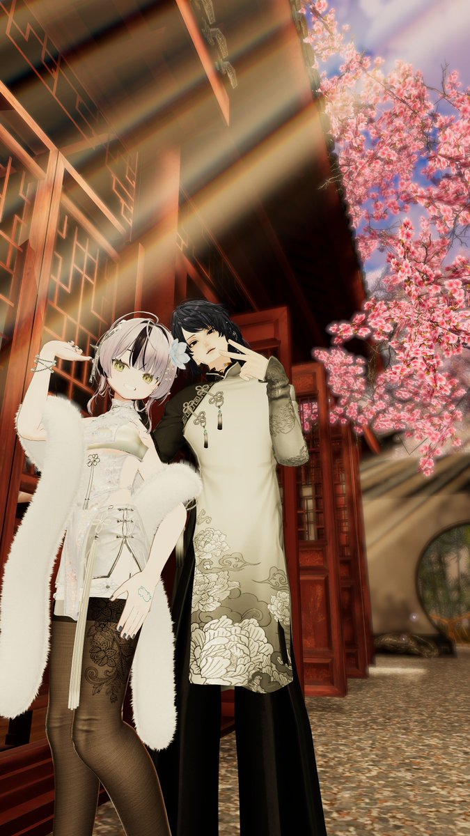 amocha_vrc's tweet photo. 中華衣装最高すぎる～～🏮

中華宮廷ドラマの記憶が捏造されてしまう

連れまわされてくれるフレンドに感謝しかない🐉 https://t.co/8hU1GmPYaG