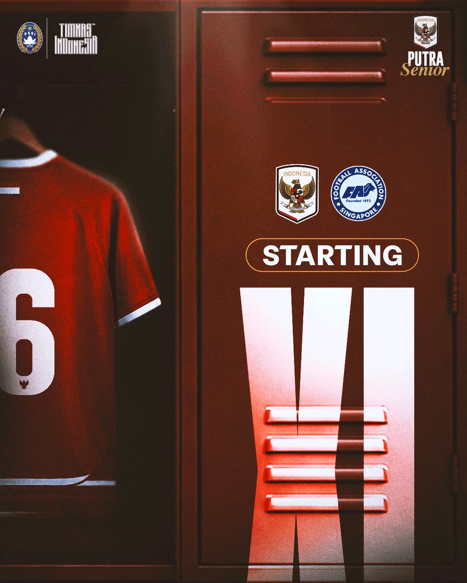 TimnasIndonesia's tweet photo. 🐦‍🔥 | 𝐒𝐭𝐚𝐫𝐭𝐢𝐧𝐠 𝐗𝐈 𝓿𝓼 Singapore

🔛 Luke Vickery debut 
🧠 Joey Pelupessy mengatur tempo 
©️ Kevin Diks memimpin tim

‣ #TimnasDay ‣ #BersamaGaruda https://t.co/9Soss7TzOS