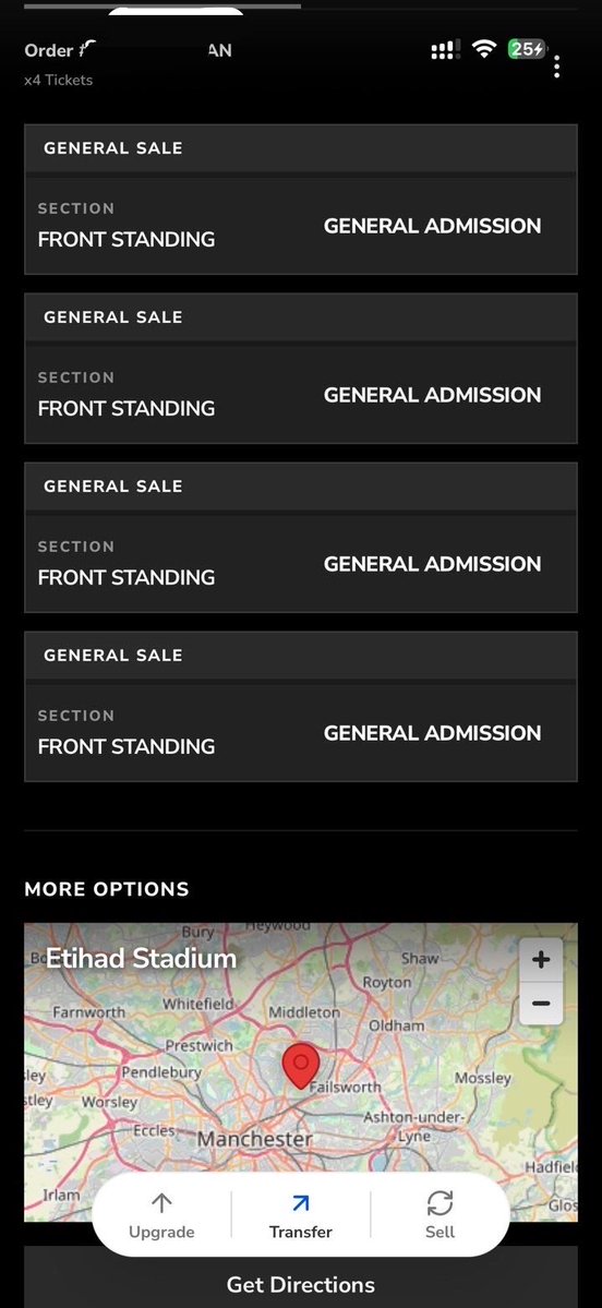mmaamZn's tweet photo. @sprousexsmile Hi everyone! I have 4 extra  tickets available for sale for the Oasis Live ‘27 at Manchester, United Kingdom Etihad Stadium 
I accidentally purchased more tickets than needed during the rush, so I'm looking to sell the extras.
Send me a dm if you are interested
#oasistickets https://t.co/M6tvwQOxqs