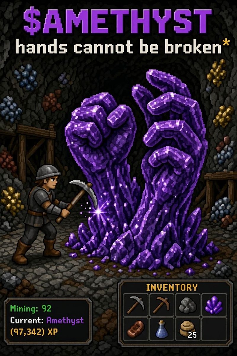 51m14n's tweet photo. @Amethystgp

mine that gp.
amethyst is the highest level ore
hodl the precious https://t.co/CCrzCBmSP9
